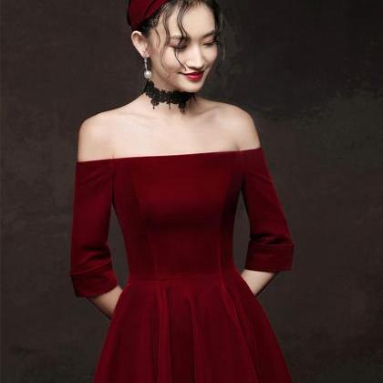 Burgundy Short Prom Dress 21st Birthday Outfit Evening Dress Party Dress main image 0
