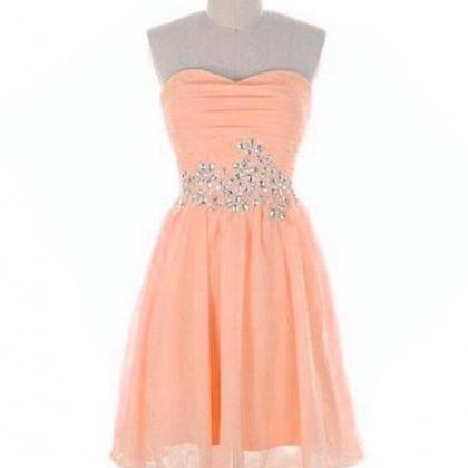 Lovely Short Prom Dress With Beaded, Simple Cute..