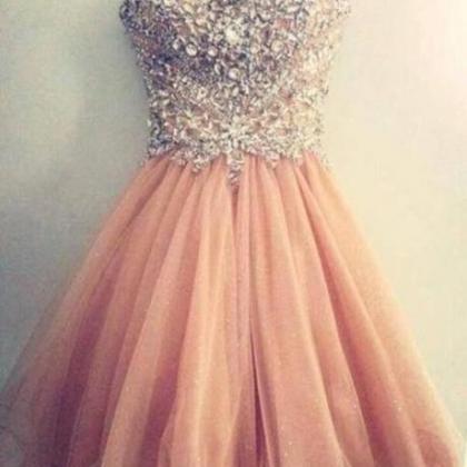 Pearl Pink Lovely Sparkle Prom Dresses, Homecoming..