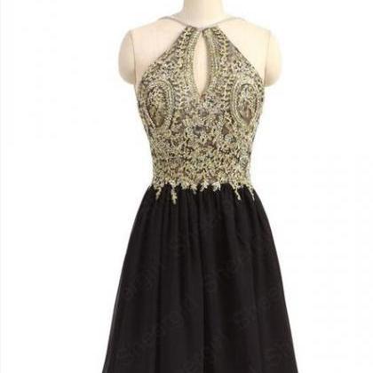 Lovely Short Black Chiffon and Gold..