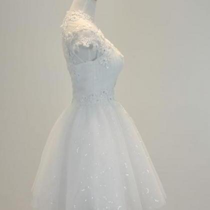 Lovely White Short Homecoming Dress..