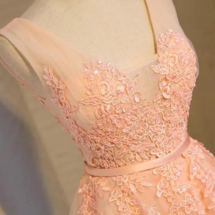 Adorable Pearl Pink Short Homecoming Dresses,..
