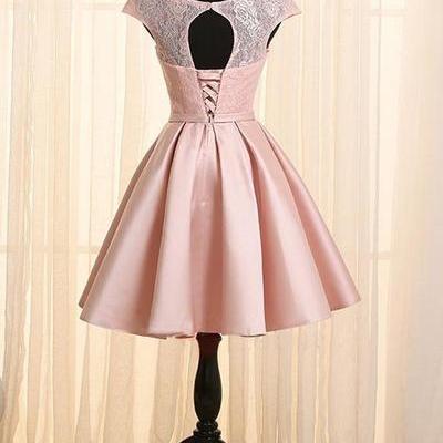 Pink Homecoming Dresses, Satin And Lace Lovely..