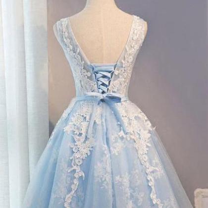 Light Blue Short Homecoming Dresses, Lovely Formal..