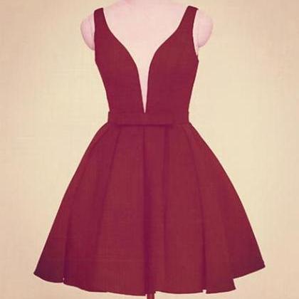 Wine Red Short Party Dresses, Teen Party Dresses,..