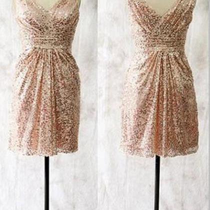 Short Sequins Bridesmaid Dresses, Lovely Party..