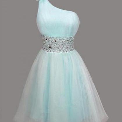 Beautiful Light Blue One Shoulder Homecoming..