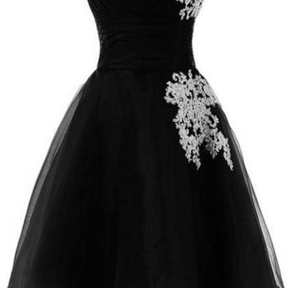 Love Black Short Tulle Party Dress, Black..