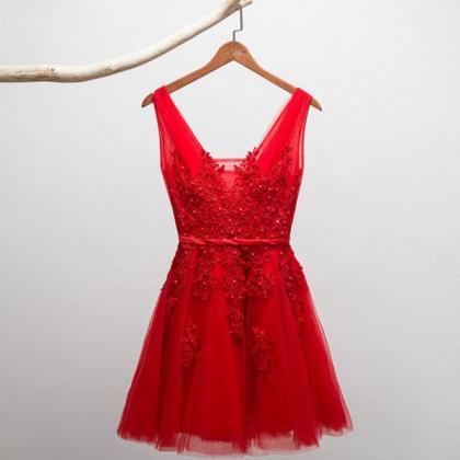 Cute Tulle And Lace Applique Homecoming Dresses,..