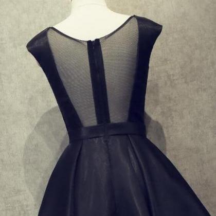 Black Short Satin Homecoming Dresses, Black Party..