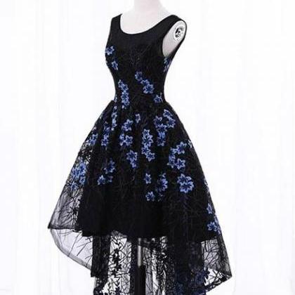 Black Elegant High Low Party Dresses, Beautiful..