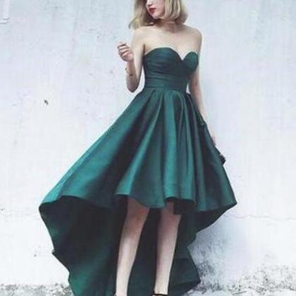 Dark Green High Low Homecoming Dress , Sweetheart..