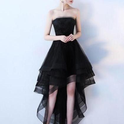 Fashionable High Low Tulle Black Party Dresses,..