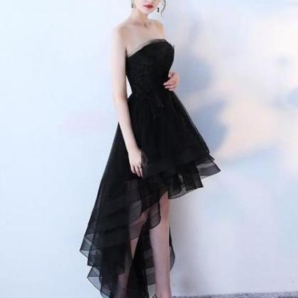 Fashionable High Low Tulle Black Party Dresses,..