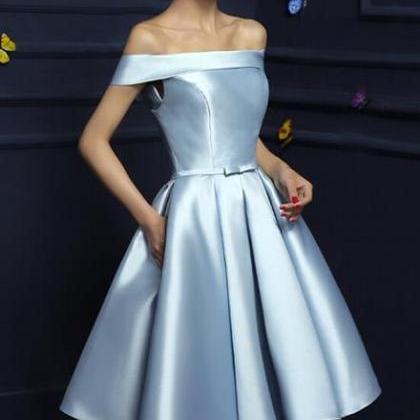 Pretty A Line U Neck Ruffle Satin Short Homecoming Dress 19th Birthday Outfits