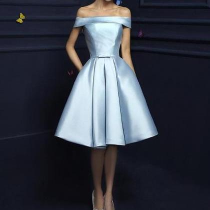 Cute A Line Satin Dresses Short Party Dress Simple Homecoming Dress c2905 main image 1