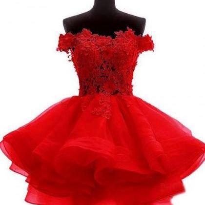 Red Homecoming Dress , Short Classical Party..