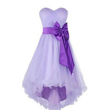 Lavender High Low Tulle Party Dress, Pretty Formal..