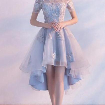 Adela Richer Girls' Light Pink Pageant Dress - Lace High Neck Ball Gown With Hi-Low Hem, Size 14 - View #2
