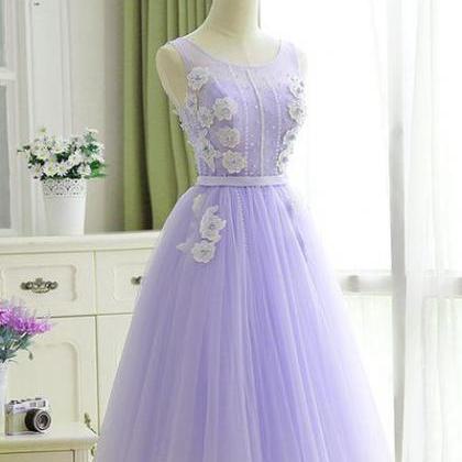 Beautiful Lavender Tulle Vintage Party Dresses,..