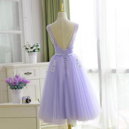 Beautiful Lavender Tulle Vintage Party Dresses,..