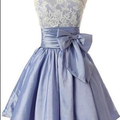 Lovely Light Blue Taffeta With Lace Applique..