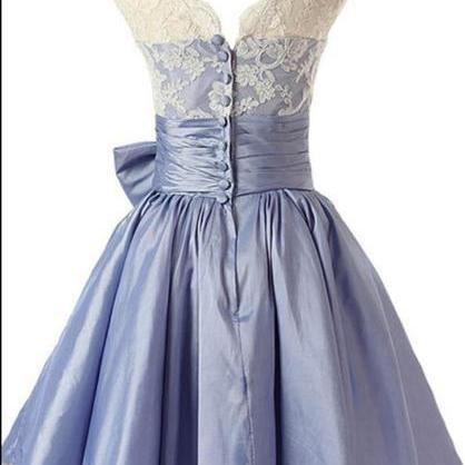 Lovely Light Blue Taffeta With Lace Applique..