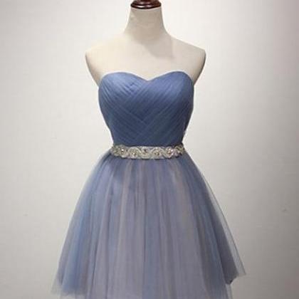 Beautiful Blue Sweetheart Knee Length Formal Dress..
