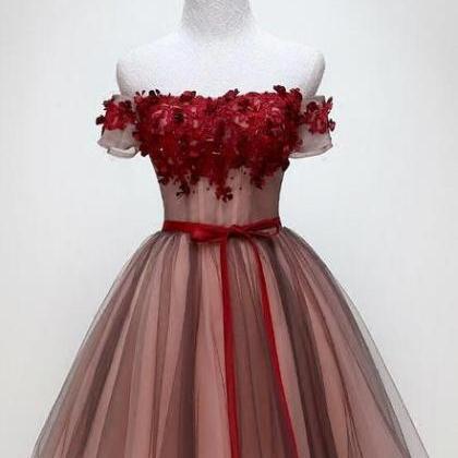 Beautiful Off Shoulder Tulle Knee Length Party..