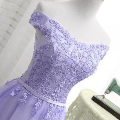 Simple Tulle And Lace Knee Length Party Dress ,..