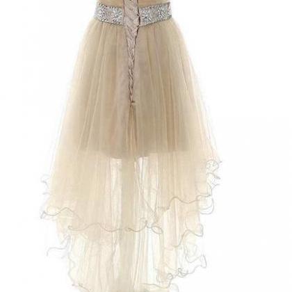 Light Champagne High Low Party Dress, Homecoming..