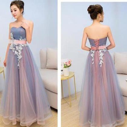 Cute Blue And Pink Knee Length Homecoming Dress..