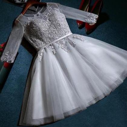 Lovely 1/2 Sleeves Knee Length Tulle Party Dress,..