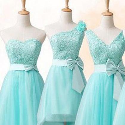 Charming Mint Green Tulle And Lace Party Dress,..
