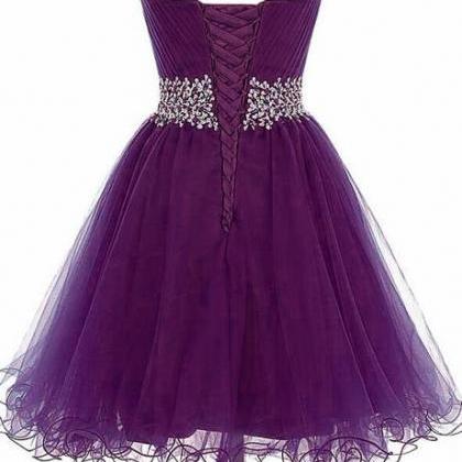 Beautiful Tulle Sweetheart Lace-up Beaded..
