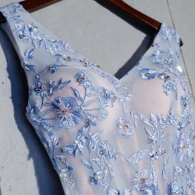 Short Blue Prom Dress A-line Homecoing Dress,..
