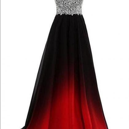 Chic Gradient Chiffon With Sequins Long Prom..