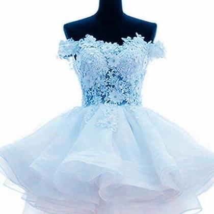 Adorable Light Blue Layers Organza Party Dress..