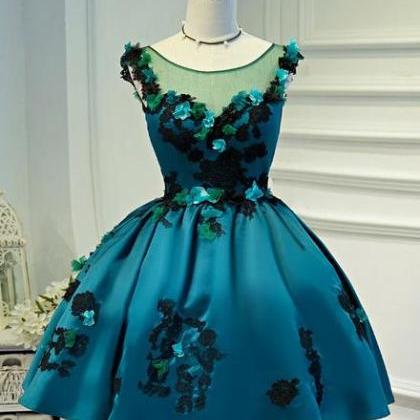 Lovely Satin Knee Length Ball Gown Party Dress..