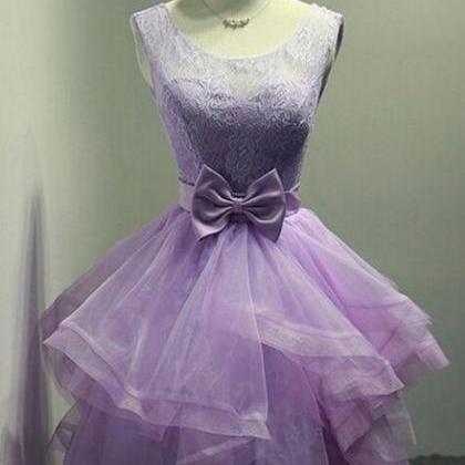Lovely Organza And Lace Purple Layers Short..