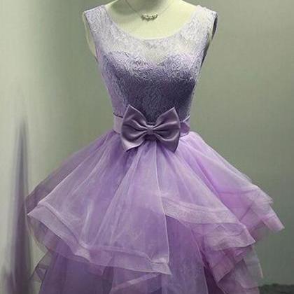 Lovely Organza And Lace Purple Layers Short..