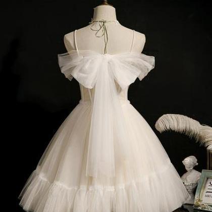 Lovely Ivory Tulle Straps Sweetheart Homecoming..