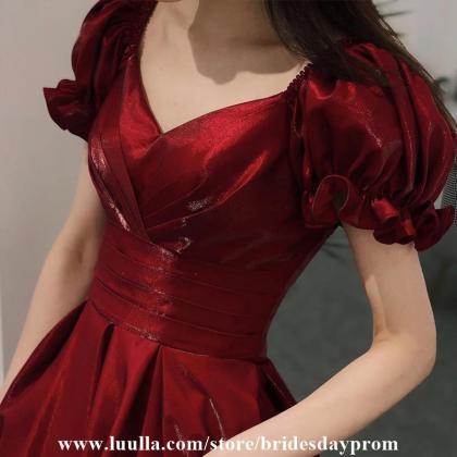 Short Sleeve Long Prom Dresses,elegant Maxi..