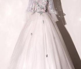 Fairy A-line Gray Prom Dress Straps Tulle Sleeveless Long Evening Dress DP05092 main image 1
