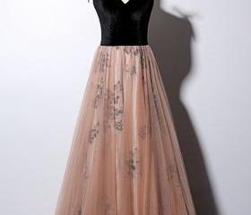 Velvet Spaghetti Straps Open Back Prom Dress with High Split LBQ1535 main image 1