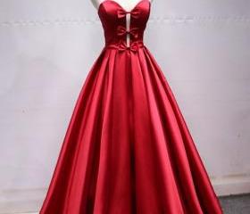 Sweetheart Neck Red Lace Long Prom Dresses with High Slit,DP0142