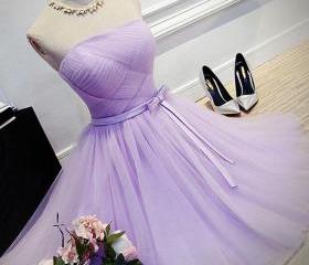 Cute A-line Tulle Long Bridesmaid Dress, Prom Dress