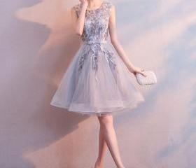 New Arrival Lace Beaded Homecoming Dress, Cute Short Prom Dress