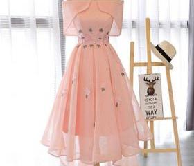 Beautiful High Low Off The Shoulder Short Sleeves Burgundy Rose Floral 16th Chiffon Birthday Dress Lolita Dress 18th Birthday Outfits W1224