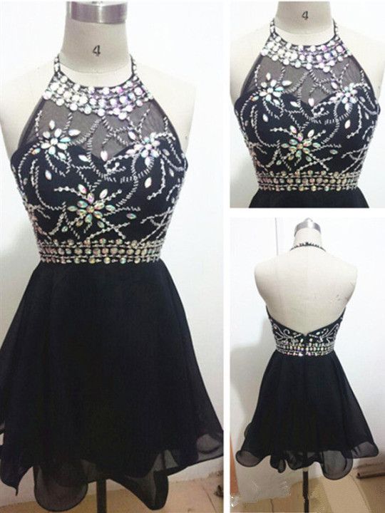short beaded prom dress